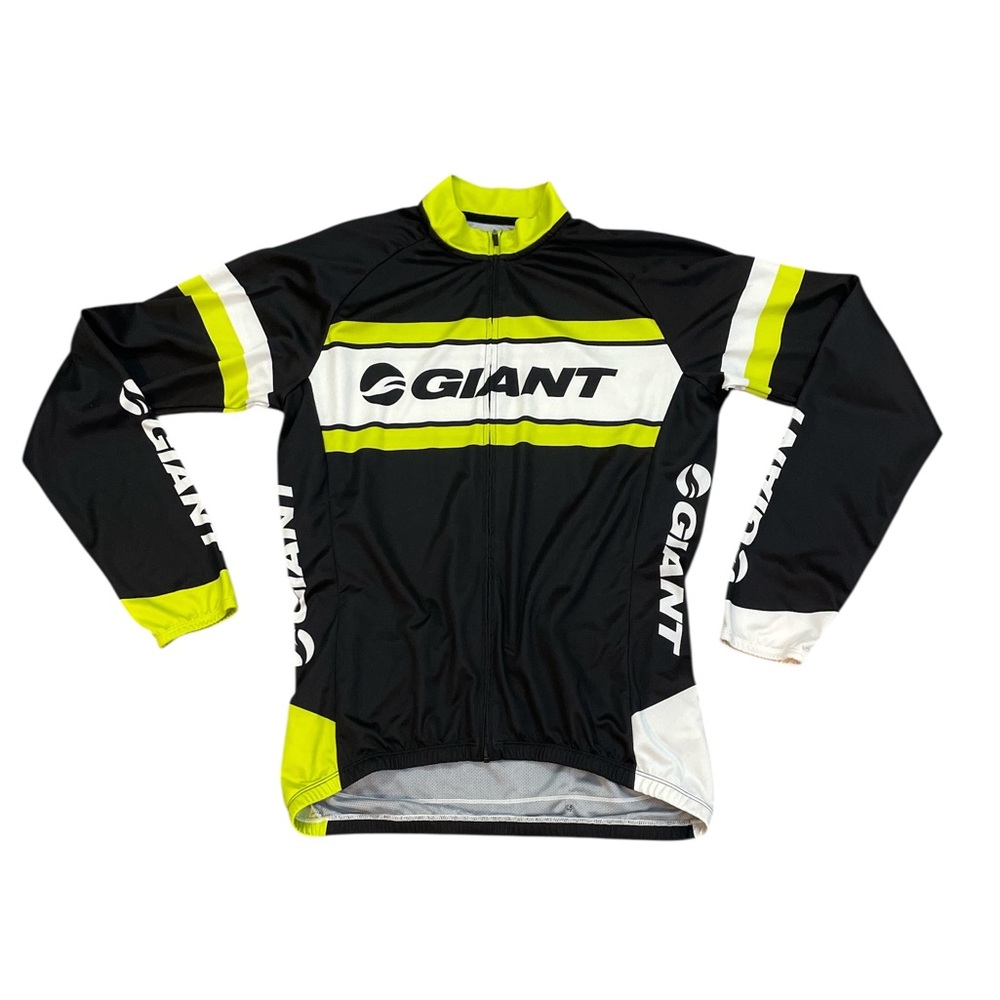 Giant Rival Long Sleeve LS Jersey Men's Black Yellow Cycling Jersey Size Large